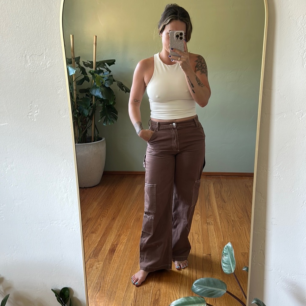 brown Zara cargo pants